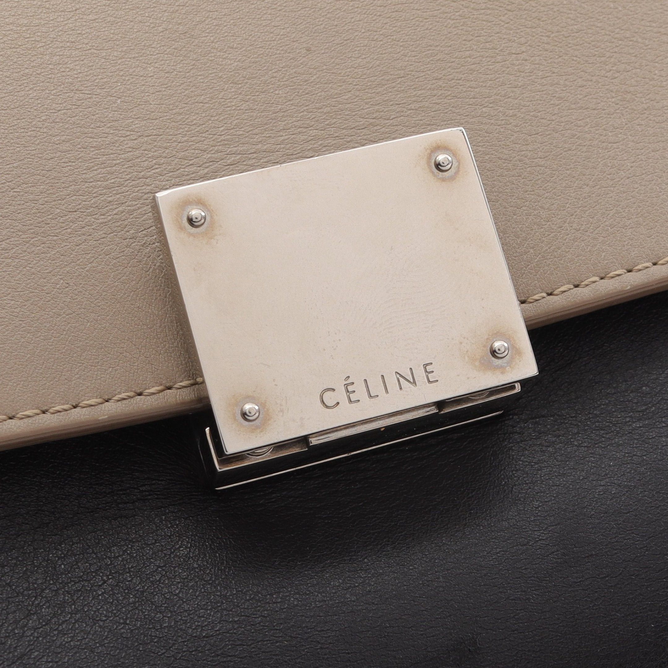 Celine Celine Trapeze Medium Handbag Leather Suede Gray Beige Black Blue Size ONE SIZE - 5 Thumbnail