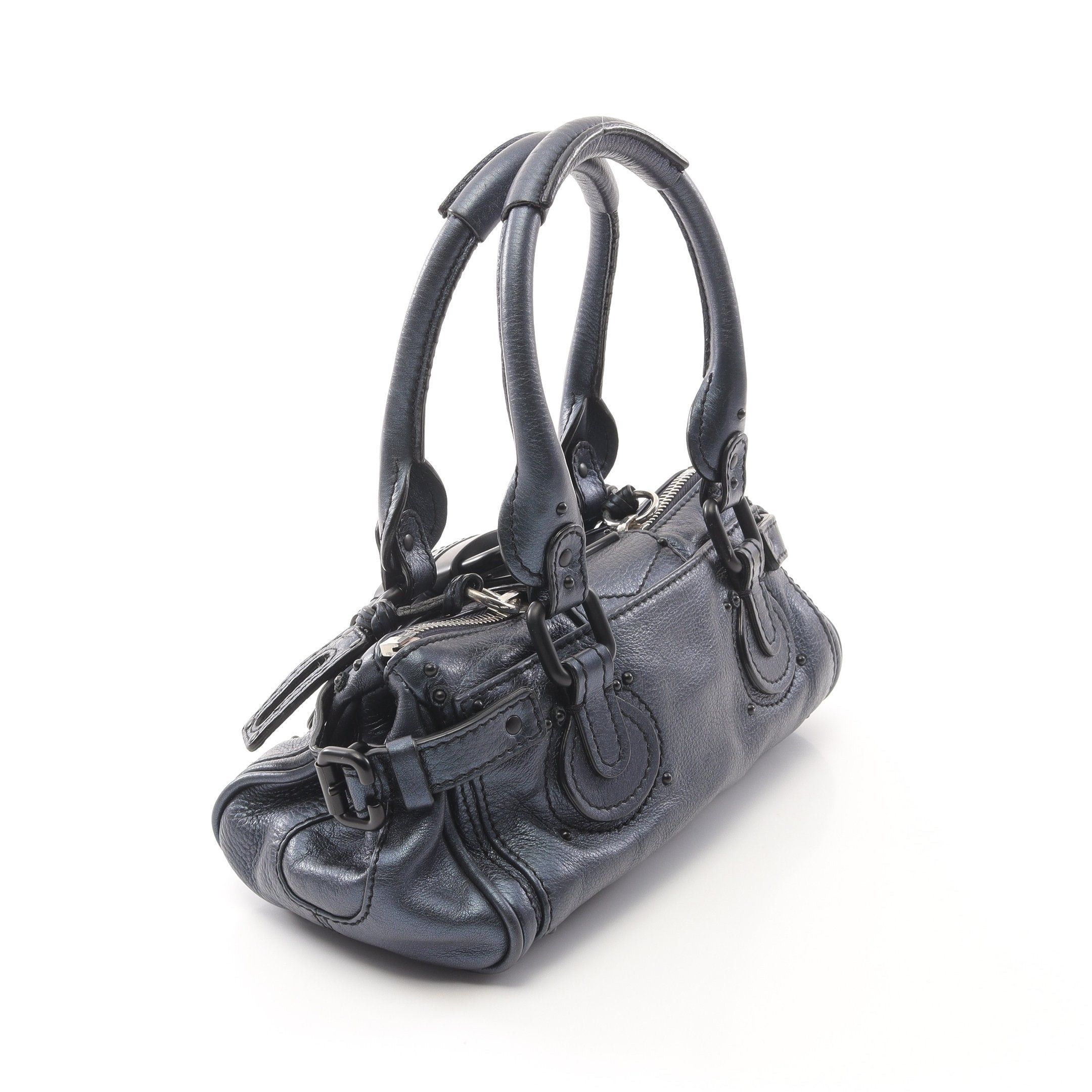 Chloe Chloe Paddington Handbag Leather Dark Blue Size ONE SIZE - 2 Thumbnail