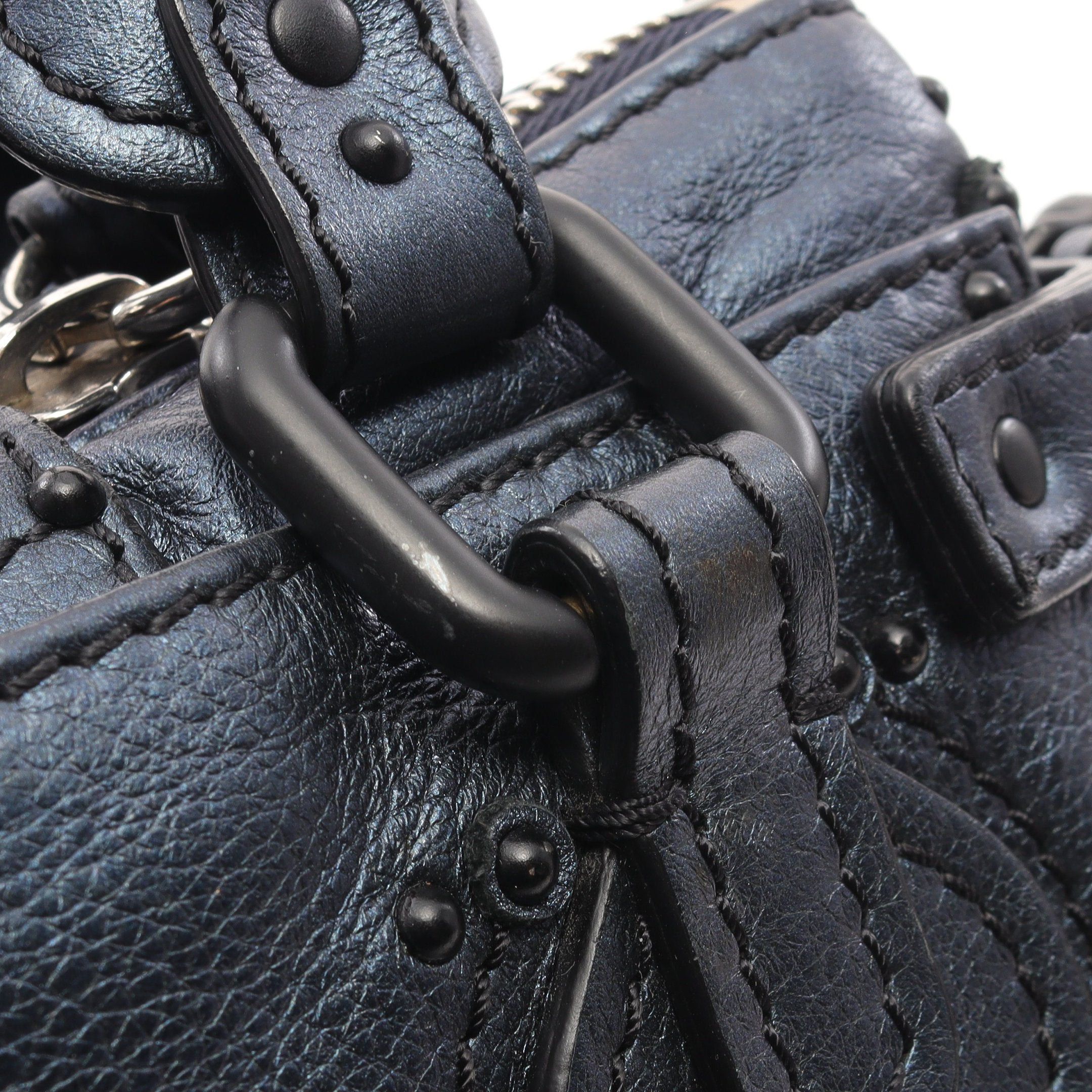 Chloe Chloe Paddington Handbag Leather Dark Blue Size ONE SIZE - 8 Thumbnail