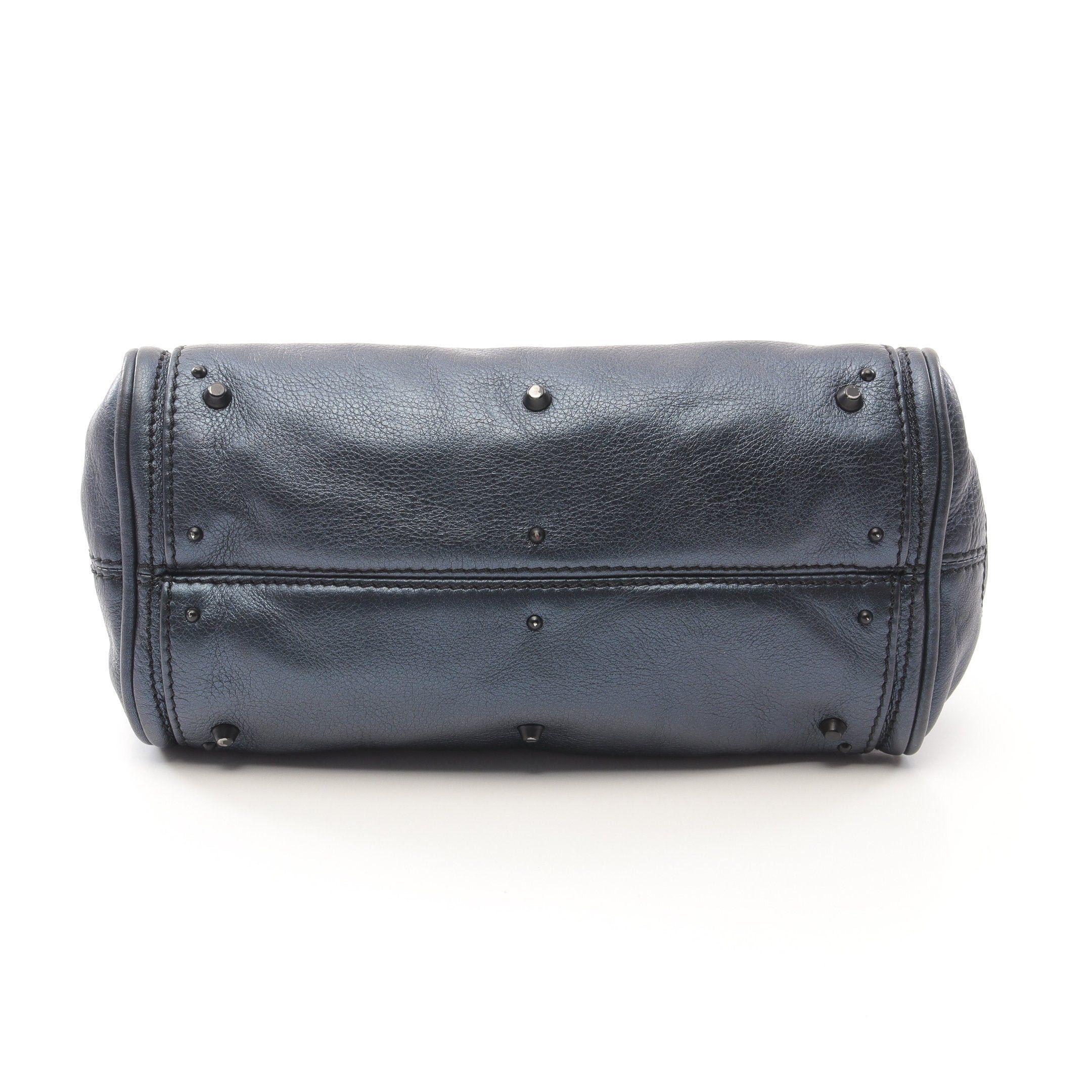 Chloe Chloe Paddington Handbag Leather Dark Blue Size ONE SIZE - 10 Thumbnail