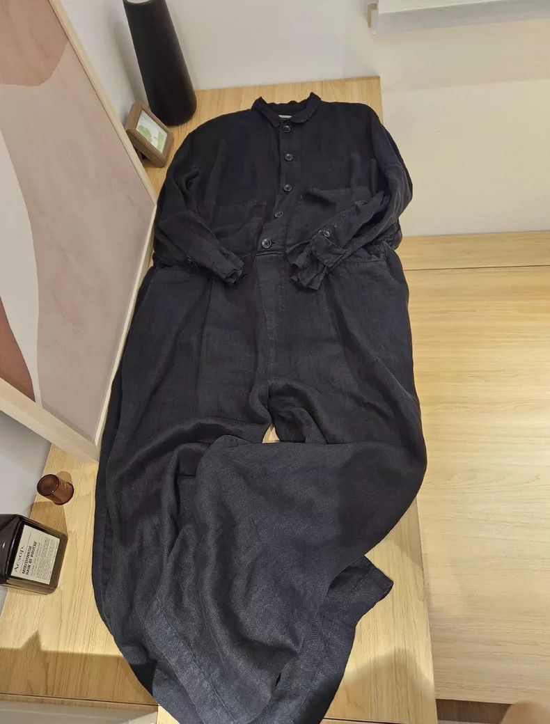 Kapital Vintage Black Linen Jumpsuit for Men and Women Size US 28 / EU 44 - 3 Thumbnail