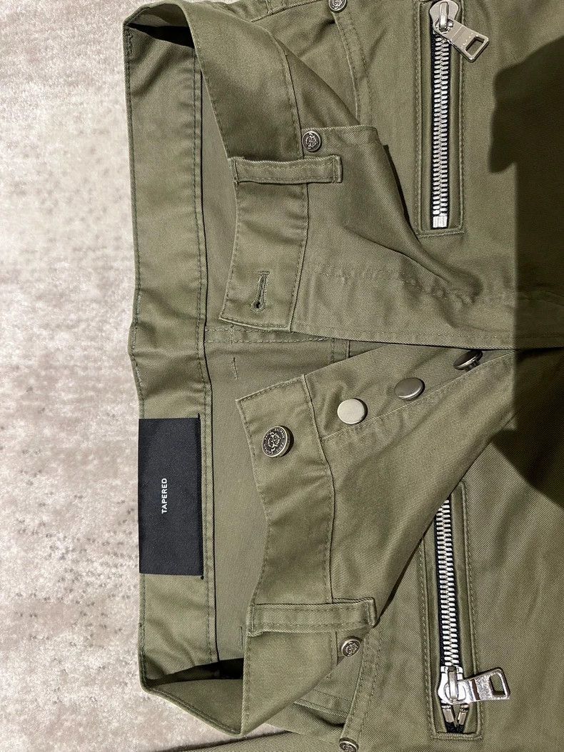 Balmain Balmain Green Slim-Fit Cargo Pants with Zippers Size US 31 - 3 Thumbnail