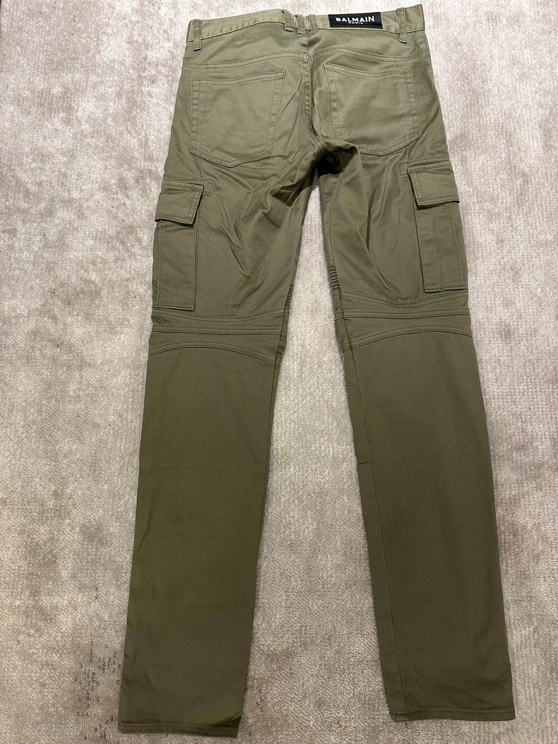 Balmain Balmain Green Slim-Fit Cargo Pants with Zippers Size US 31 - 2 Thumbnail