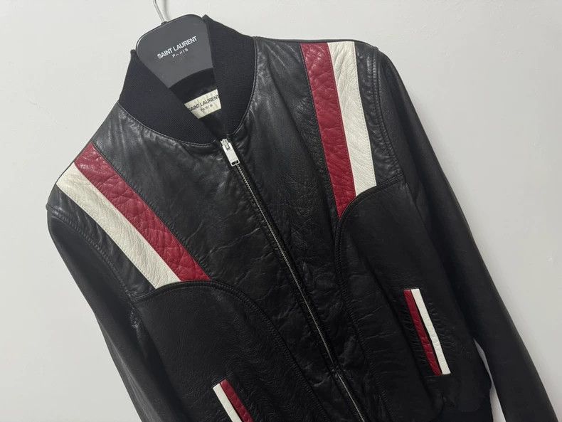 Saint Laurent Paris Saint Laurent Color Block Racing Leather Jacket- DMC Size US L / EU 52-54 / 3 - 4 Thumbnail
