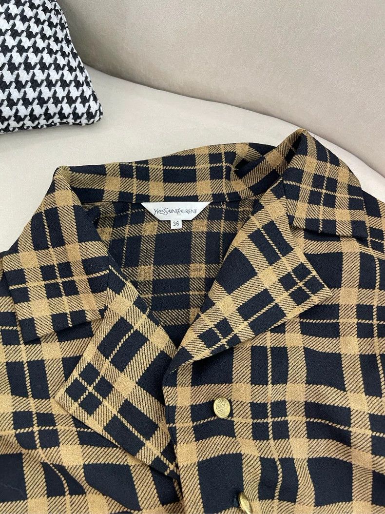 Saint Laurent Paris Saint Laurent Plaid Shirt Size 36- DMC Size US S / EU 44-46 / 1 - 3 Thumbnail