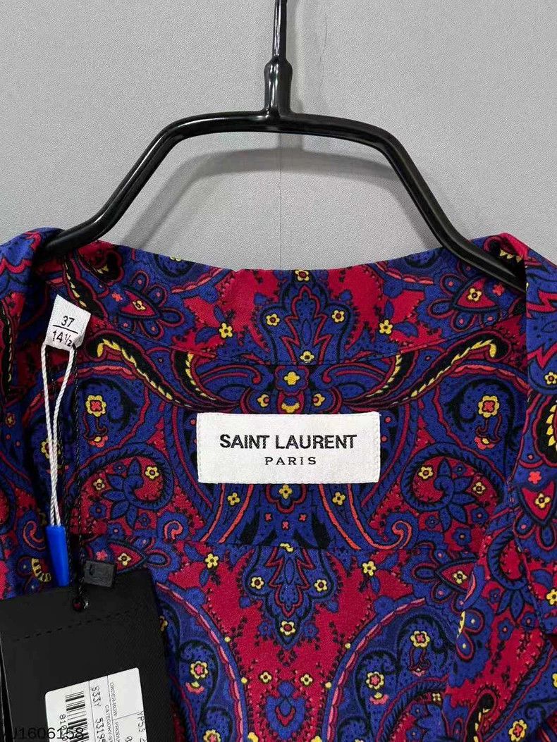 Saint Laurent Paris Saint Laurent Silk Short Sleeve Shirt- DMC Size US M / EU 48-50 / 2 - 4 Thumbnail