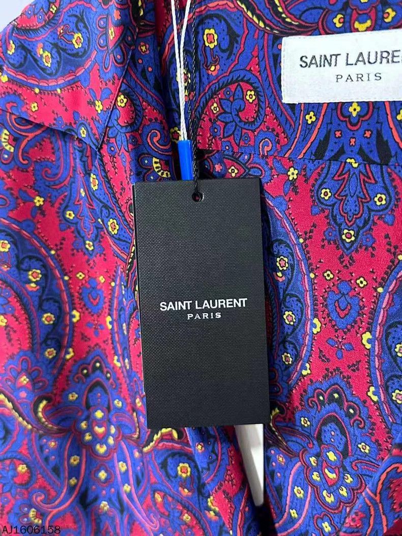 Saint Laurent Paris Saint Laurent Silk Short Sleeve Shirt- DMC Size US M / EU 48-50 / 2 - 6 Thumbnail