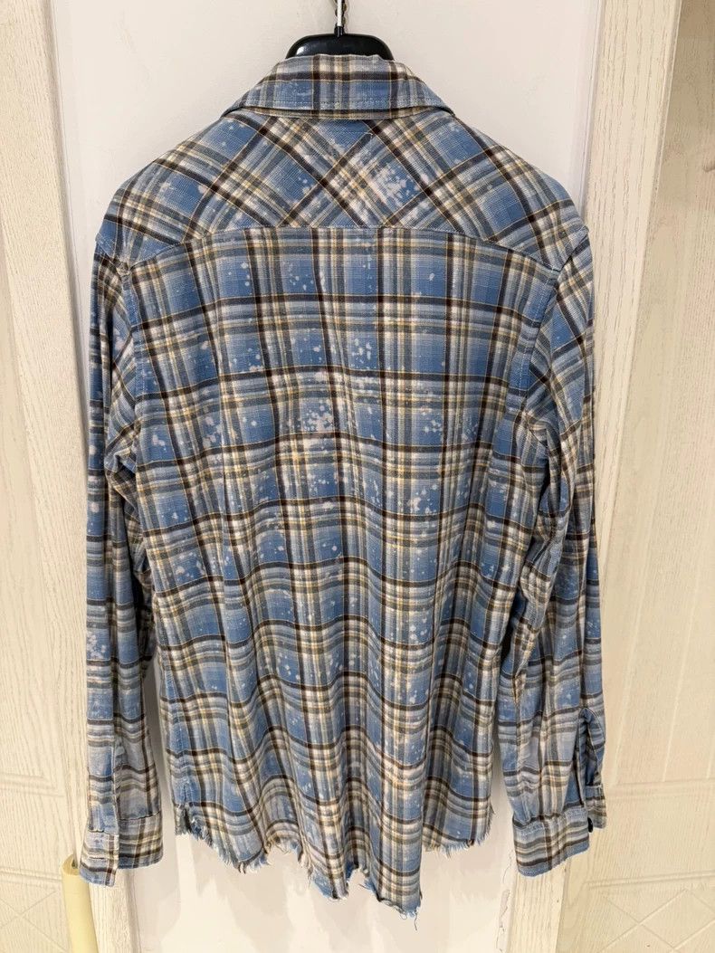 Saint Laurent Paris Saint Laurent 2016 Blue Plaid Distressed Shirt- DMC Size US M / EU 48-50 / 2 - 2 Thumbnail