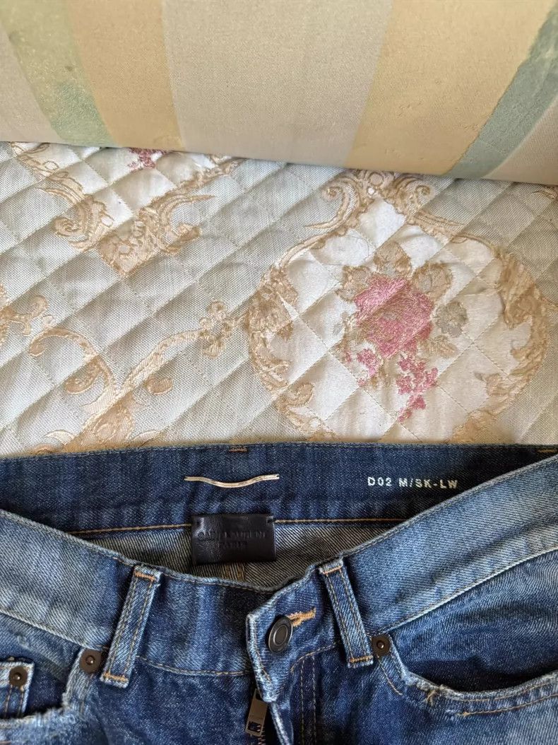 Light Blue Frayed Denim Pants Size 29- DMC