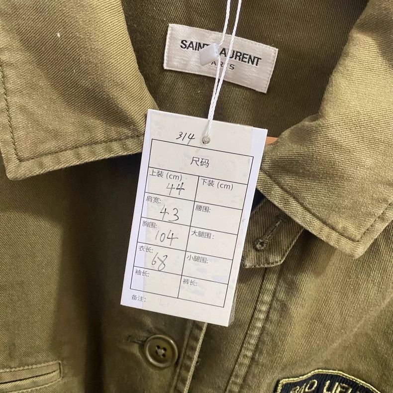 Saint Laurent Paris Saint Laurent Vintage Military Green Shirt- DMC Size US L / EU 52-54 / 3 - 5 Thumbnail