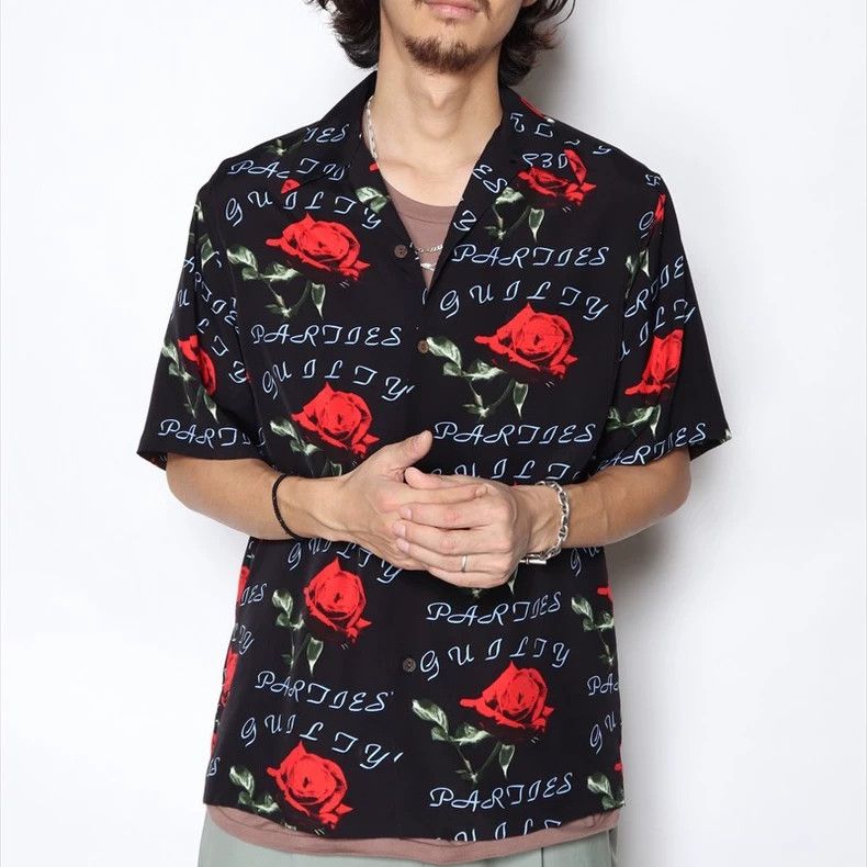 Wacko Maria Wacko Maria Rose Print Short Sleeve Shirt- DMC Size US M / EU 48-50 / 2 - 4 Thumbnail