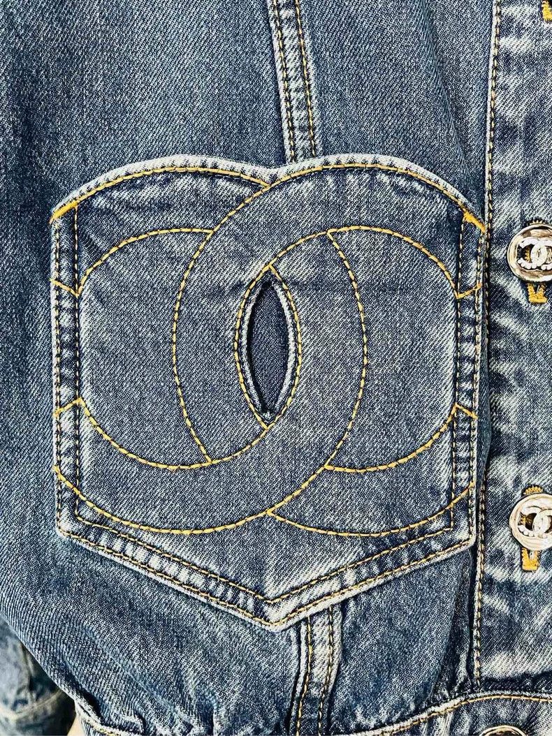 Chanel Chanel Denim Jacket with Button Front- DMC Size US M / EU 48-50 / 2 - 6 Thumbnail