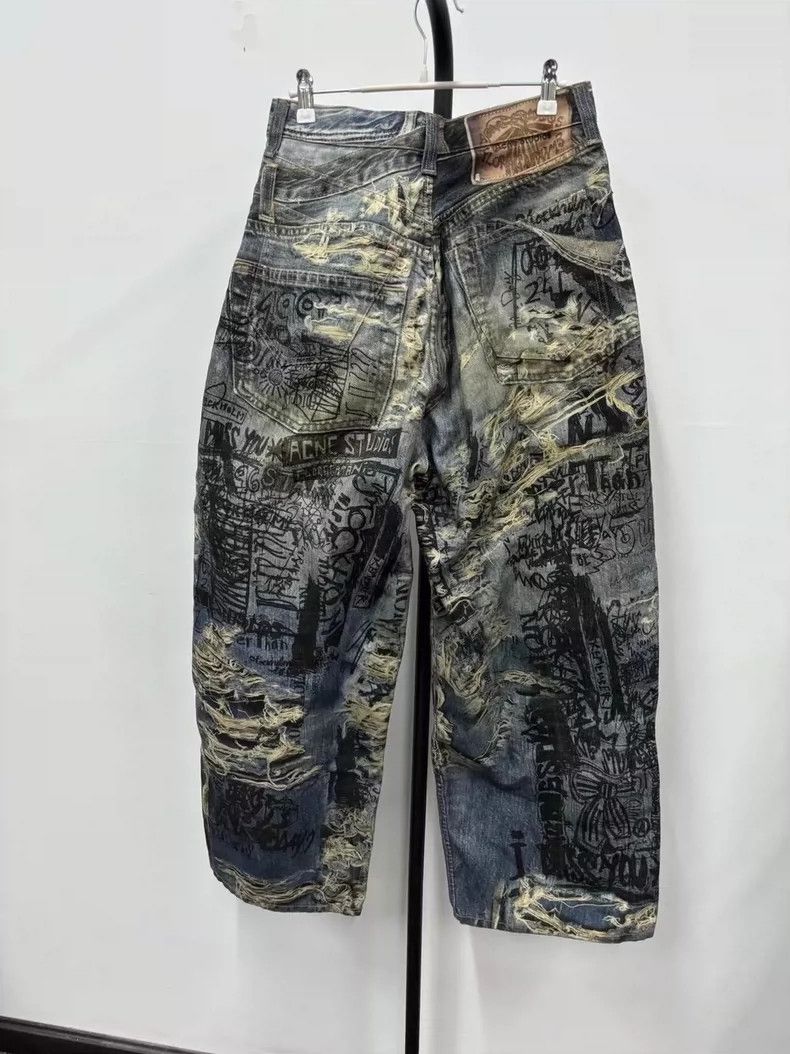 Acne Studios Acne Studios Distressed Loose Fit Denim Pants- DMC Size US 31 - 2 Thumbnail
