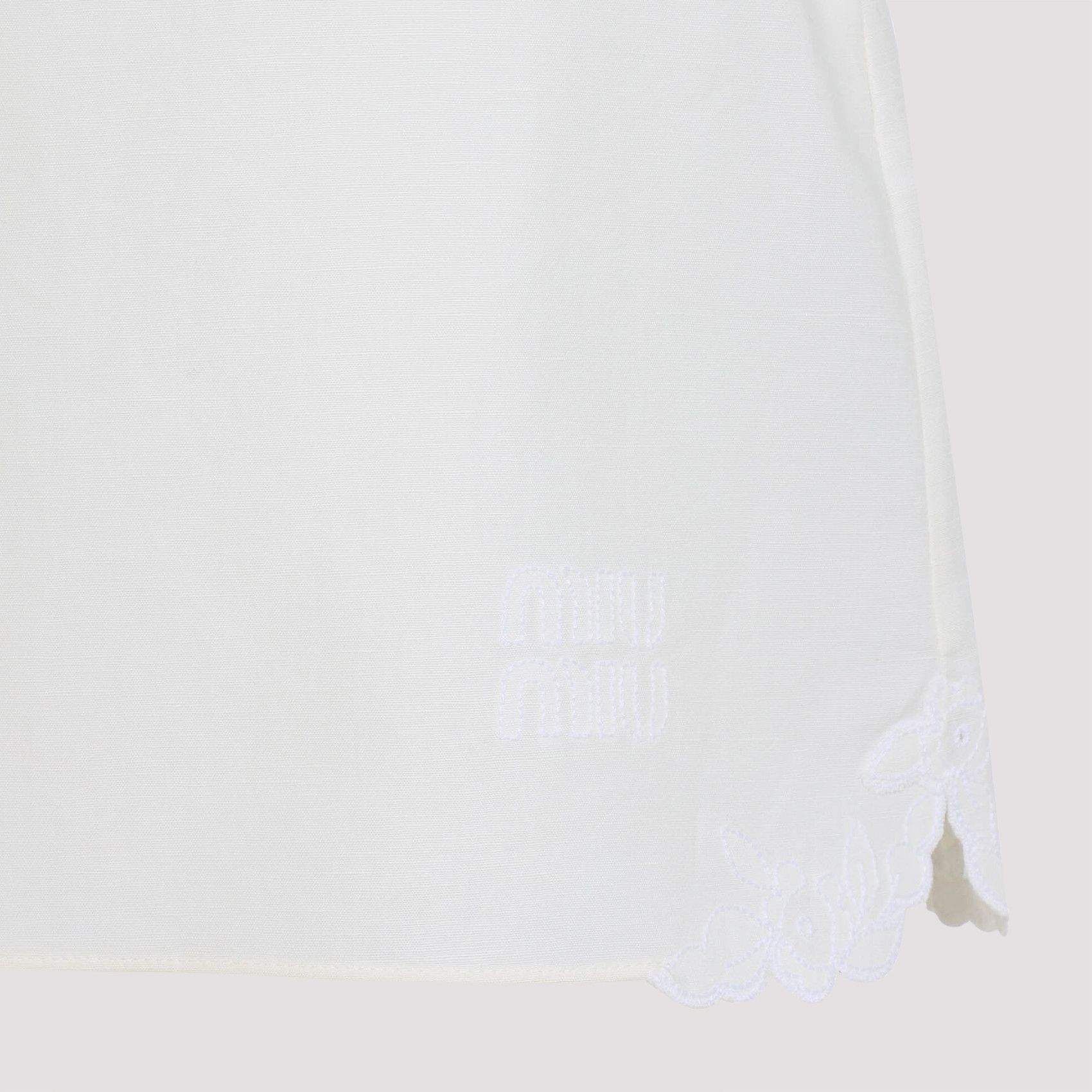Miu Miu Miu Miu Linen and Cotton Mini Skirt Size 28" / US 6 / IT 42 - 3 Thumbnail
