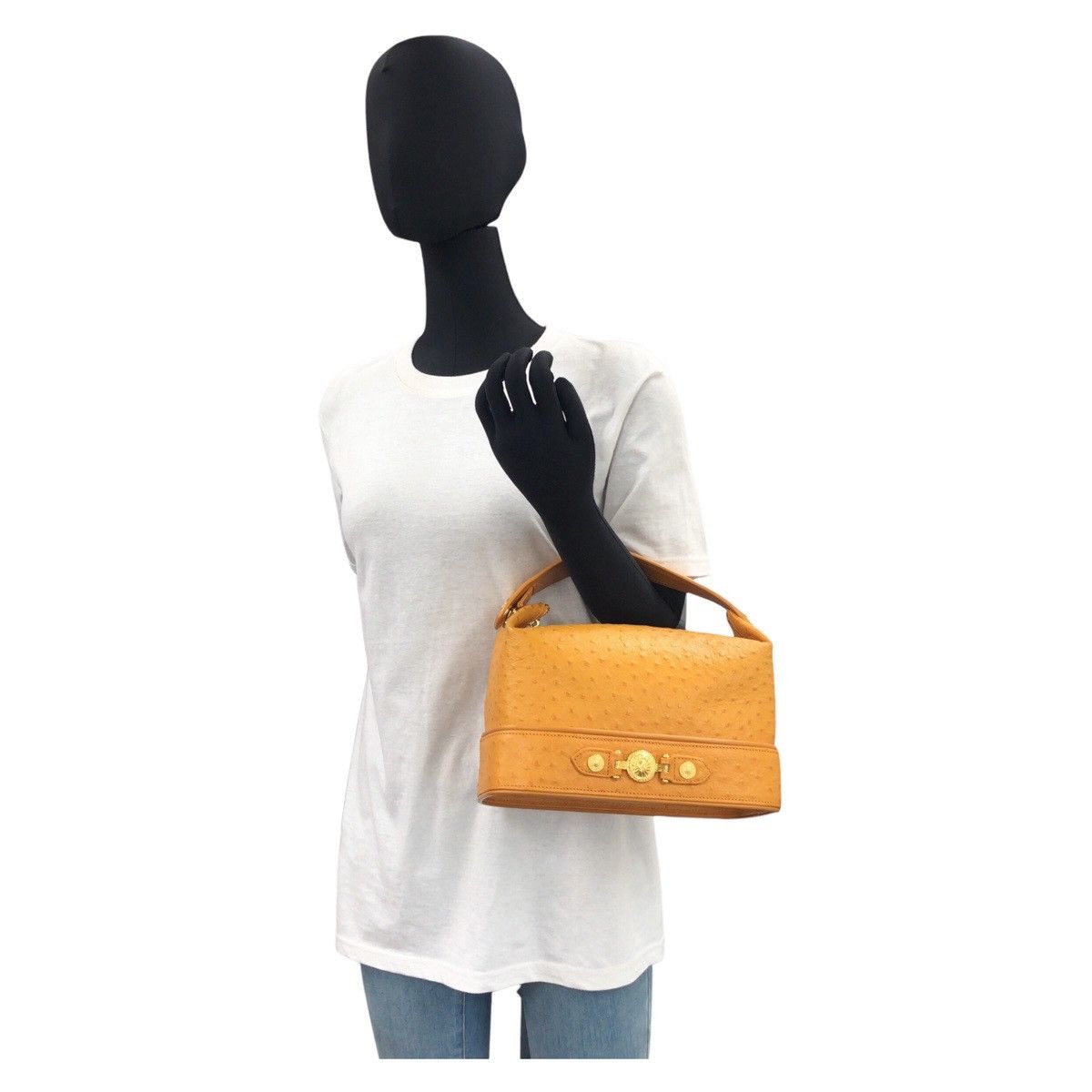 Versace Versace Versace Leather Sunburst Handbag Leather Vanity Bag 502076 DUTY FREE for USA Size ONE SIZE - 6 Thumbnail