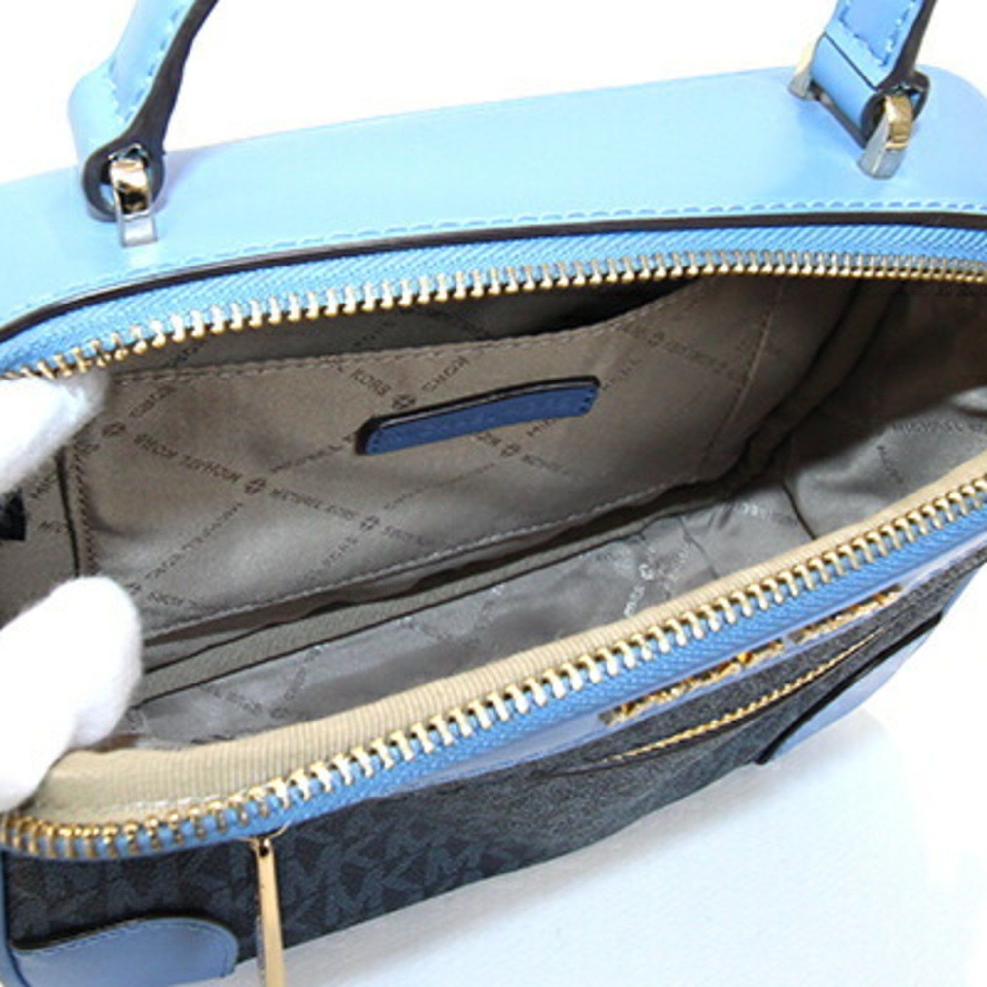 Michael Kors Michael Kors Handbag 35T9GTFC2B Blue PVC Leather Shoulder Bag Striped Women's MICHAEL KORS Size ONE SIZE - 3 Thumbnail