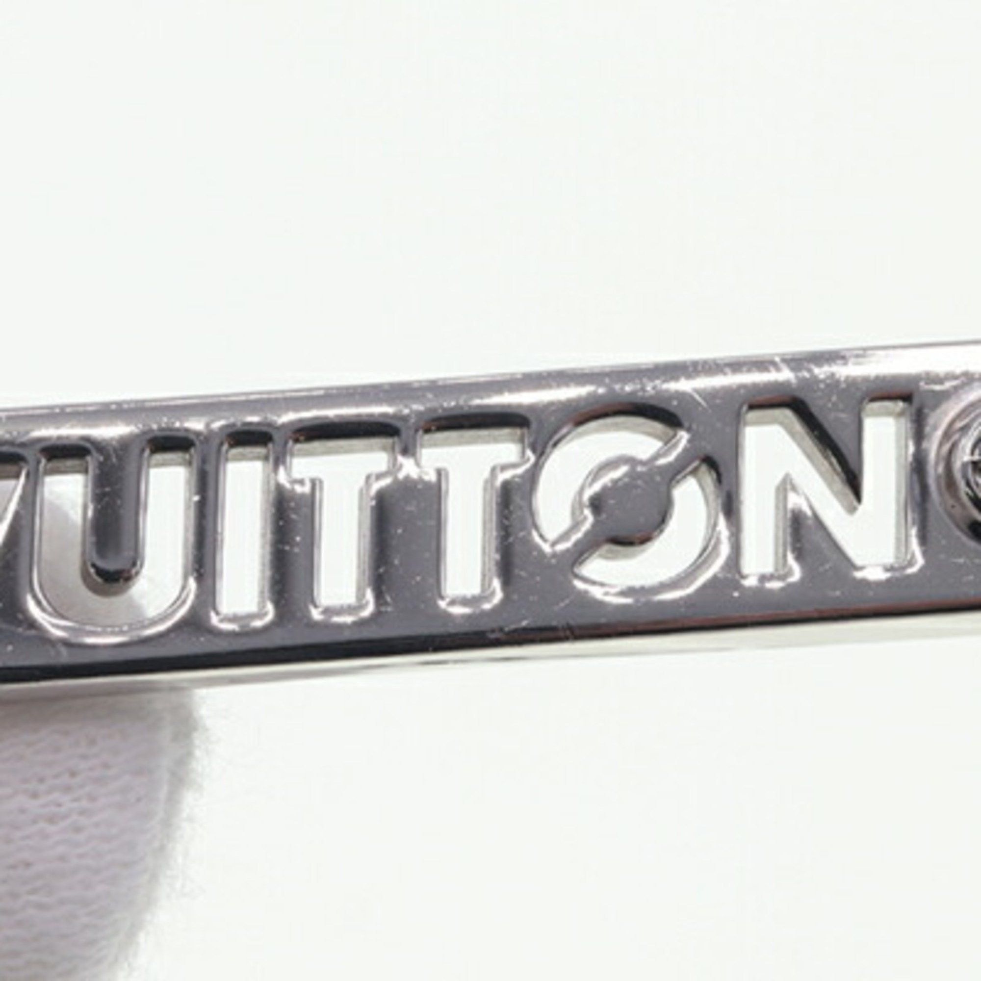 Louis Vuitton Necklace LV ID M01154 Silver Metal Choker Pendant Plate Men's LOUIS VUITTON