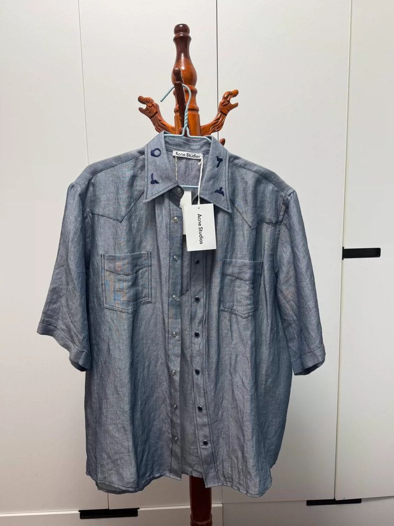 Acne Studios Acne Studios Short Sleeve Button-Up Shirt- DMC Size US M / EU 48-50 / 2 - 2 Thumbnail