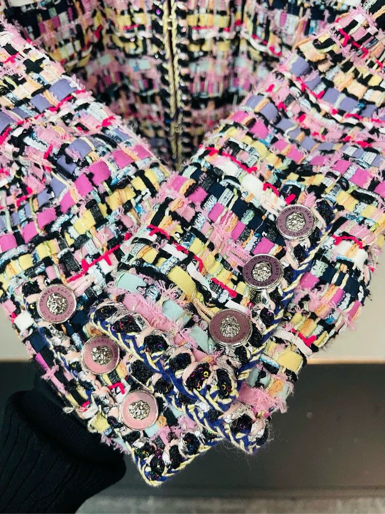 Chanel Chanel Pink Mosaic Woven Jacket- DMC Size US M / EU 48-50 / 2 - 4 Thumbnail