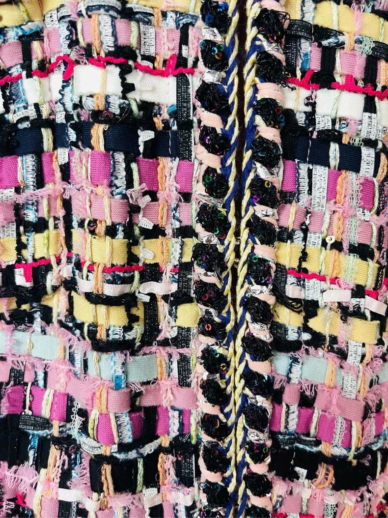 Chanel Chanel Pink Mosaic Woven Jacket- DMC Size US M / EU 48-50 / 2 - 3 Thumbnail