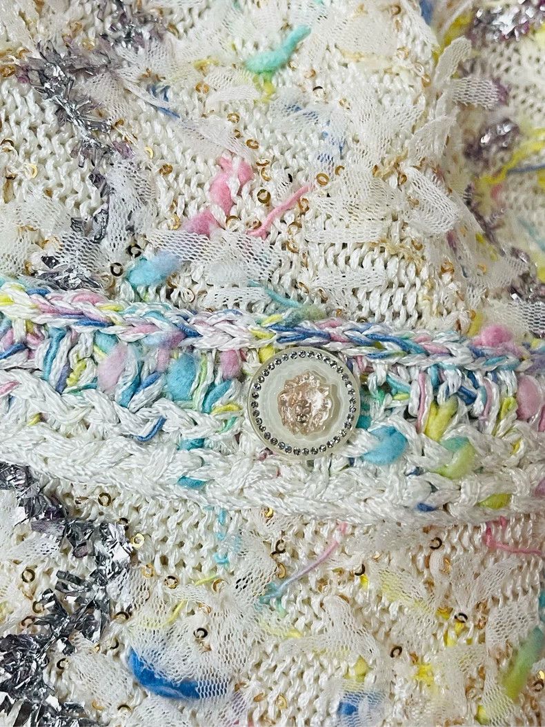 Chanel Chanel Colorful Soft Knit Cardigan with Belt- DMC Size US L / EU 52-54 / 3 - 5 Thumbnail