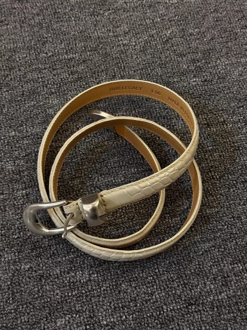 Our Legacy OUR LEGACY Silver Buckle Leather Belt- DMC Size ONE SIZE - 2 Thumbnail