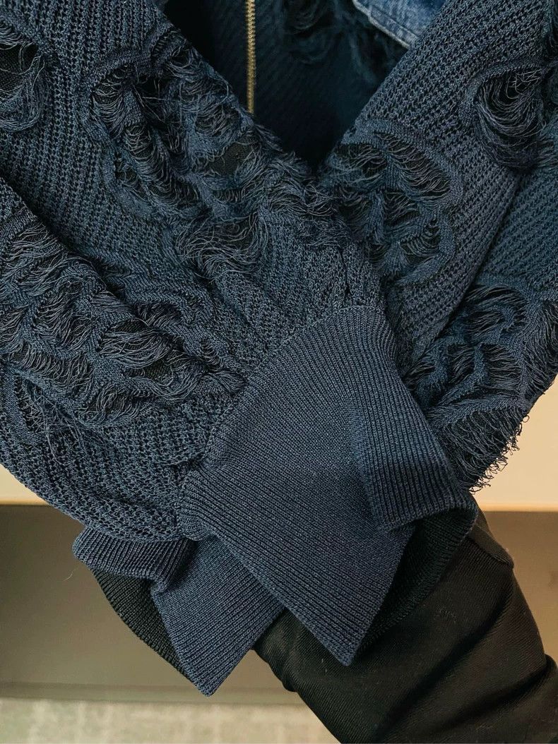Chanel Chanel Blue Denim Lace Jacket- DMC Size US M / EU 48-50 / 2 - 3 Thumbnail