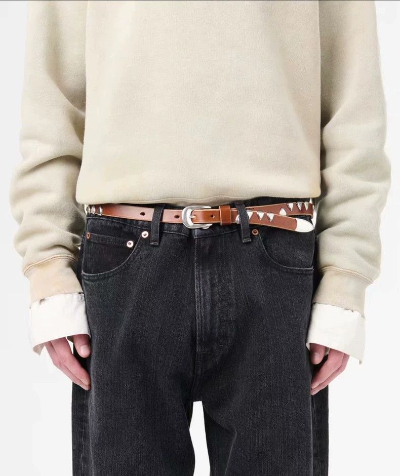 Our Legacy Our Legacy Caramel Leather Studded Belt- DMC Size ONE SIZE - 3 Thumbnail
