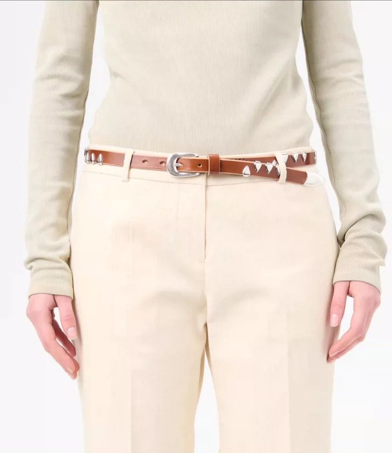Our Legacy Our Legacy Caramel Leather Studded Belt- DMC Size ONE SIZE - 4 Thumbnail