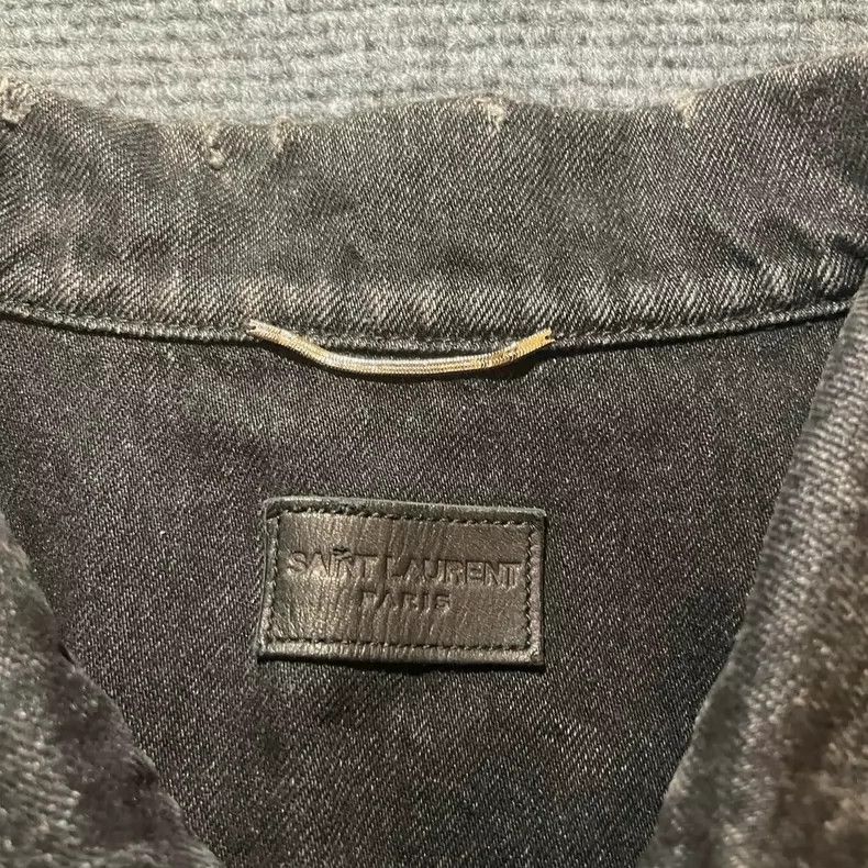 Saint Laurent Paris Black Denim Jacket by Slp/Ysl Size XL- DMC Size US XL / EU 56 / 4 - 4 Thumbnail