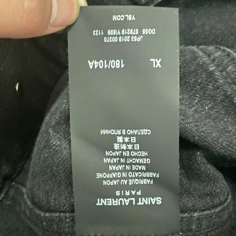 Saint Laurent Paris Black Denim Jacket by Slp/Ysl Size XL- DMC Size US XL / EU 56 / 4 - 8 Thumbnail
