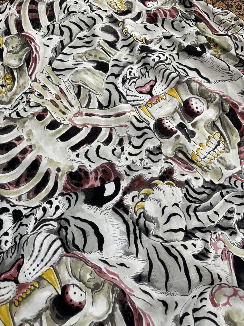 Wacko Maria WACKO MARIA Skull Tiger Hawaiian Long Sleeve Shirt- DMC Size US XL / EU 56 / 4 - 5 Thumbnail