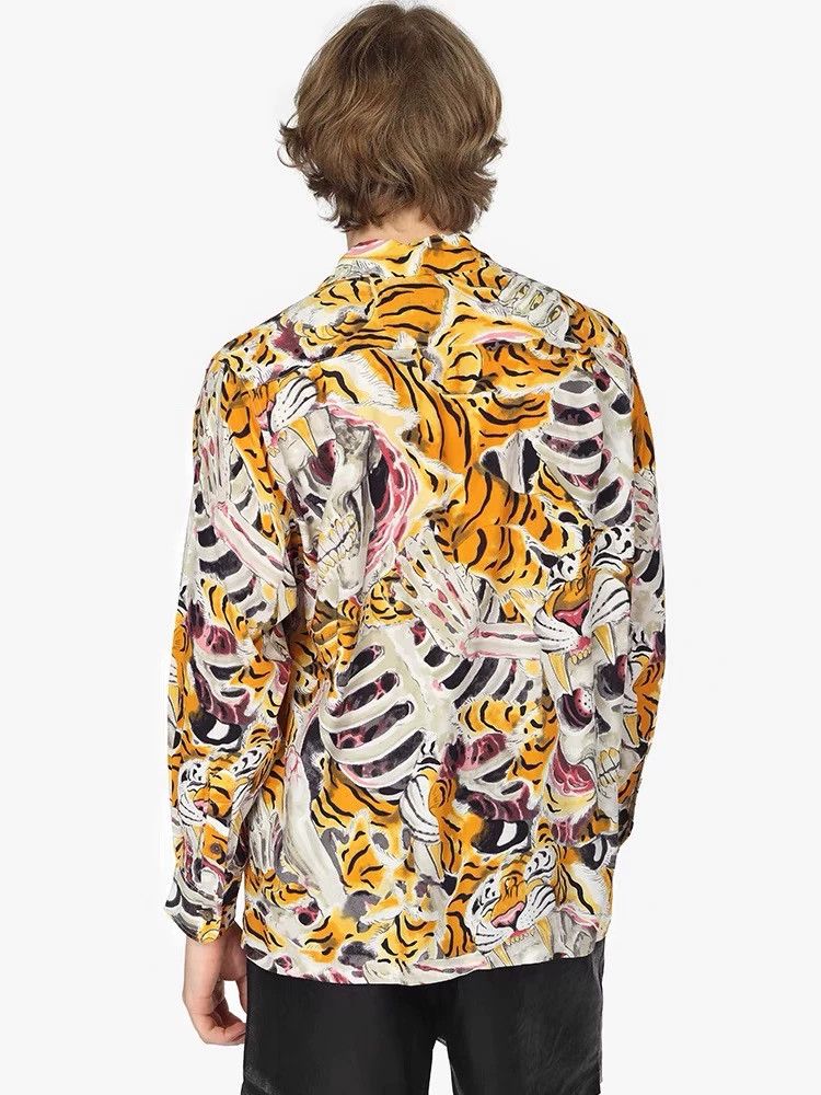 Wacko Maria WACKO MARIA Skull Tiger Hawaiian Long Sleeve Shirt- DMC Size US XL / EU 56 / 4 - 8 Thumbnail