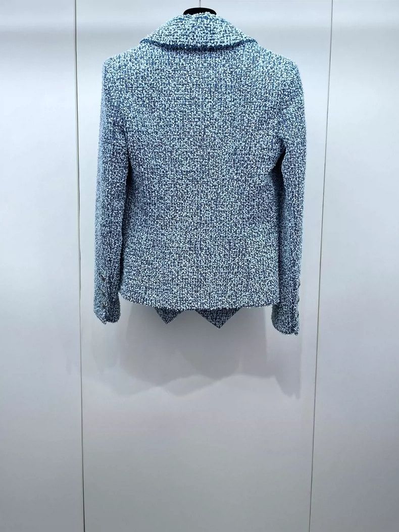 Chanel Chanel Light Blue Tweed Jacket- DMC Size US S / EU 44-46 / 1 - 2 Thumbnail