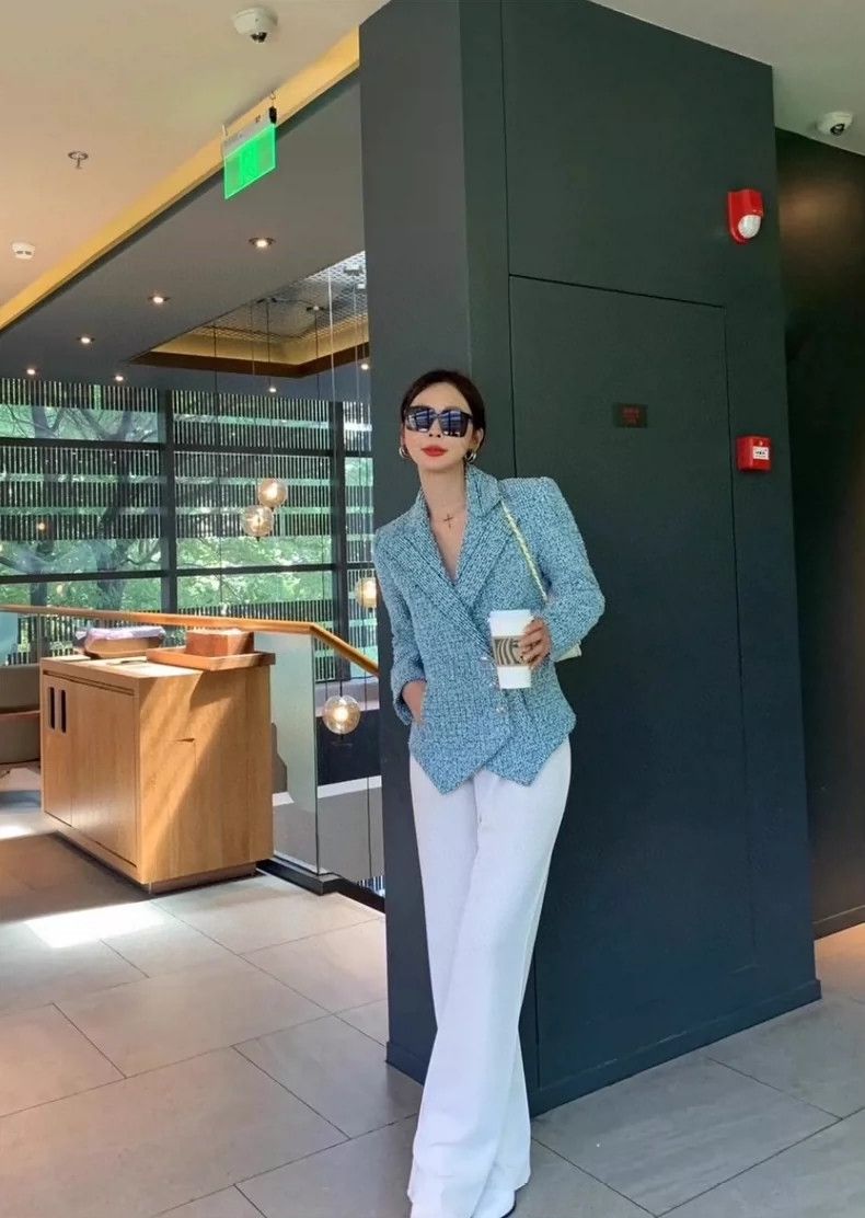 Chanel Chanel Light Blue Tweed Jacket- DMC Size US S / EU 44-46 / 1 - 8 Thumbnail