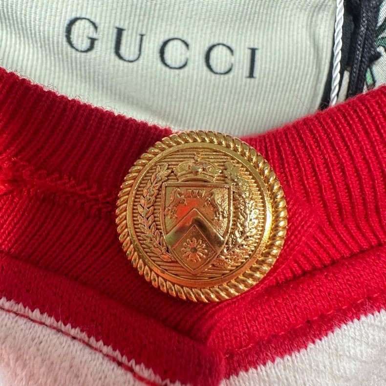 Gucci GUCCI Red White Striped Knit Cardigan- DMC Size US L / EU 52-54 / 3 - 3 Thumbnail