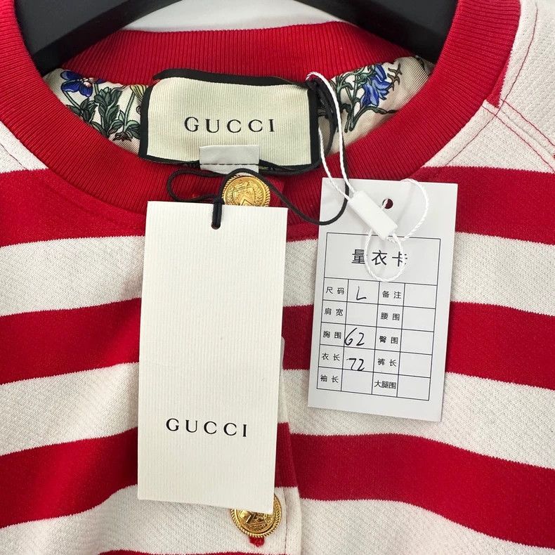 Gucci GUCCI Red White Striped Knit Cardigan- DMC Size US L / EU 52-54 / 3 - 6 Thumbnail
