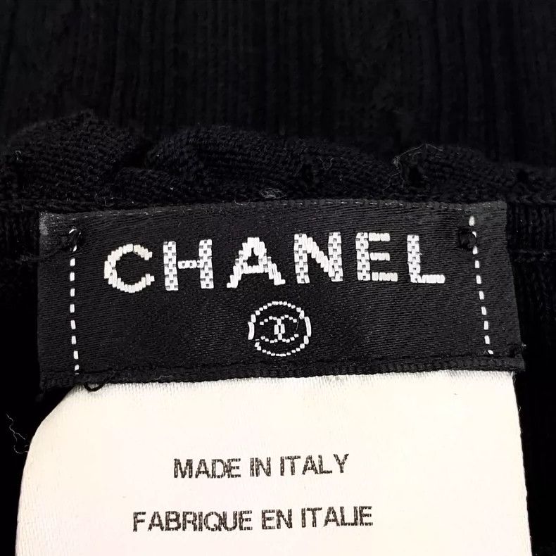Chanel Chanel Black Sleeveless Knit Top with Logo- DMC Size US XS / EU 42 / 0 - 6 Thumbnail