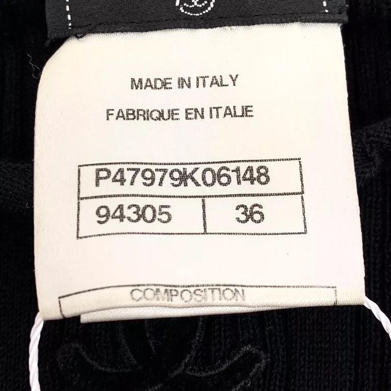 Chanel Chanel Black Sleeveless Knit Top with Logo- DMC Size US XS / EU 42 / 0 - 7 Thumbnail