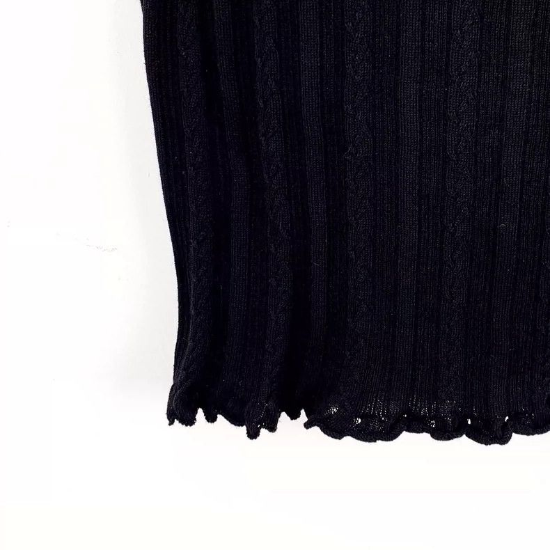 Chanel Chanel Black Sleeveless Knit Top with Logo- DMC Size US XS / EU 42 / 0 - 5 Thumbnail