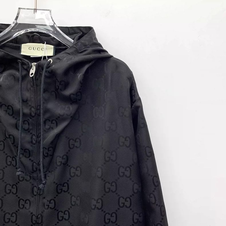 Gucci Black Logo Hooded Jacket by Gucci- DMC Size US M / EU 48-50 / 2 - 3 Thumbnail