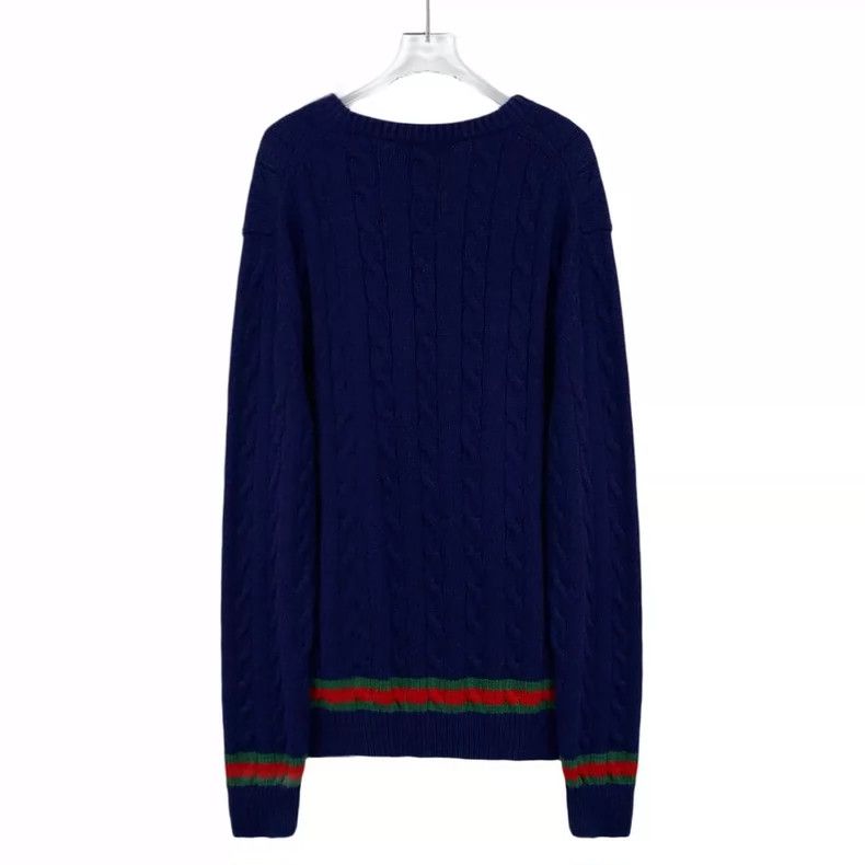 Gucci Gucci Navy Blue Striped Cashmere Knit Sweater- DMC Size US L / EU 52-54 / 3 - 2 Thumbnail