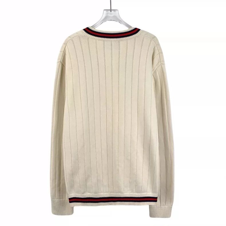 Gucci Gucci Beige V-Neck Long Sleeve Knitted Sweater- DMC Size US XXL / EU 58 / 5 - 2 Thumbnail