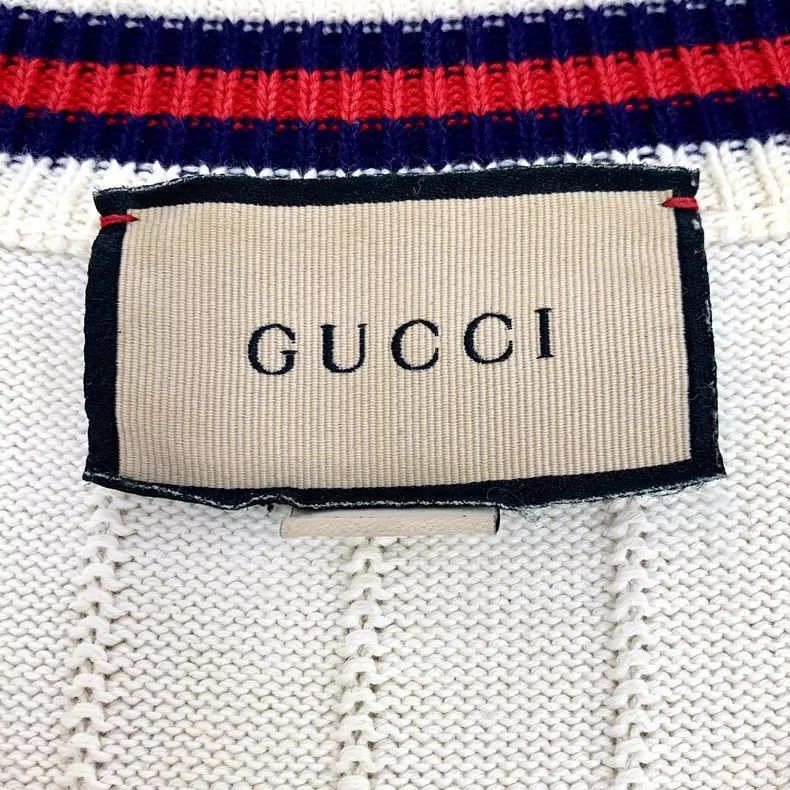 Gucci Gucci Beige V-Neck Long Sleeve Knitted Sweater- DMC Size US XXL / EU 58 / 5 - 5 Thumbnail
