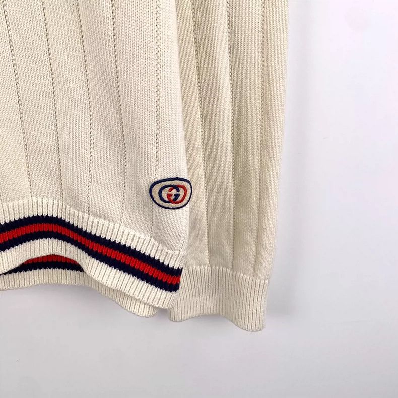 Gucci Gucci Beige V-Neck Long Sleeve Knitted Sweater- DMC Size US XXL / EU 58 / 5 - 4 Thumbnail