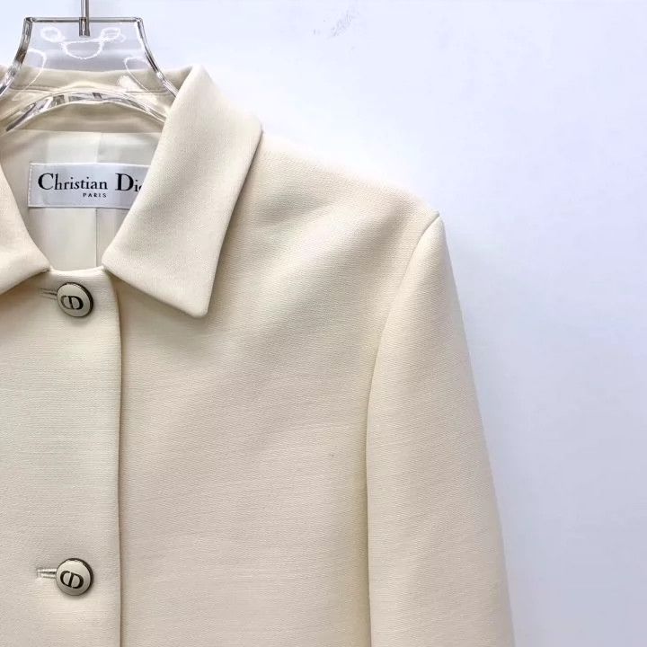 Dior Dior Cream Wool Blend Button-Up Jacket- DMC Size US XS / EU 42 / 0 - 3 Thumbnail