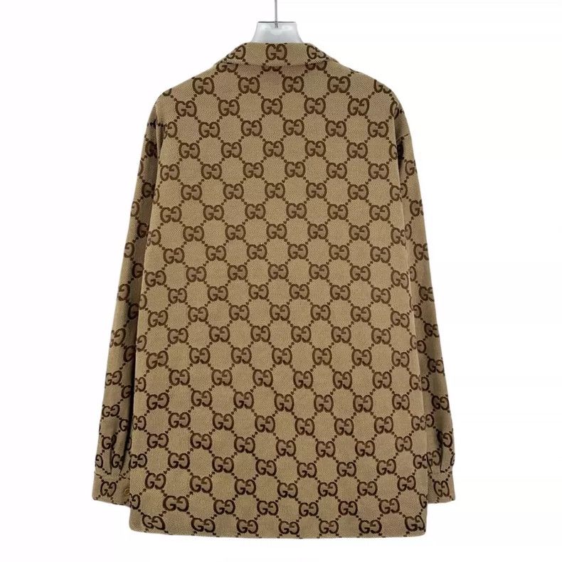 Gucci Gucci Brown Logo Pattern Long Sleeve Shirt- DMC Size US S / EU 44-46 / 1 - 2 Thumbnail