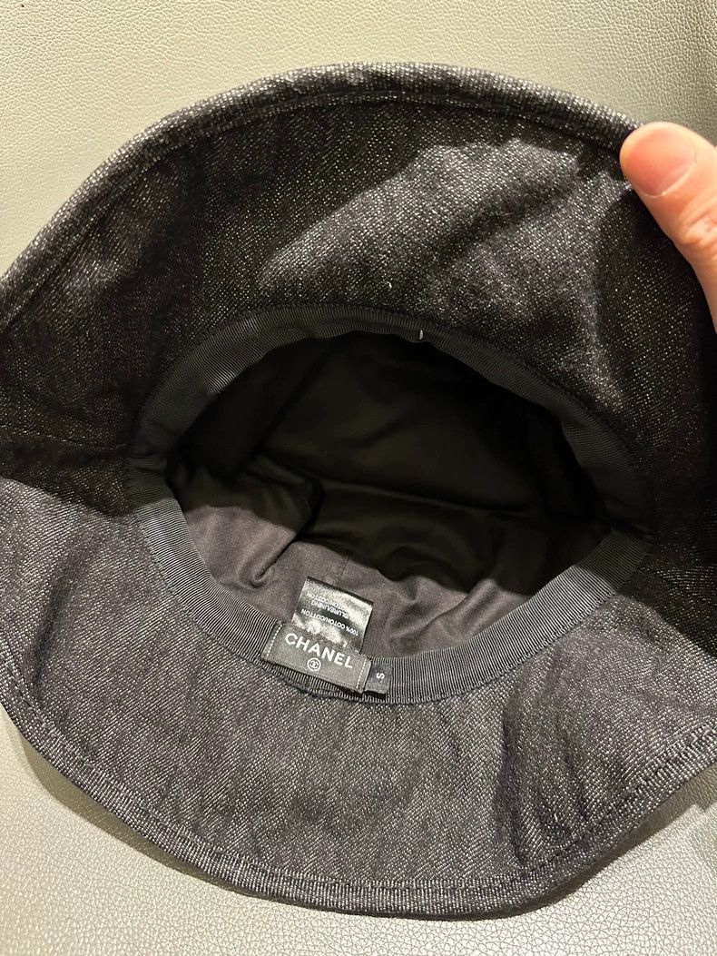Chanel Chanel Black Denim Fisherman Hat with Logo- DMC Size ONE SIZE - 3 Thumbnail