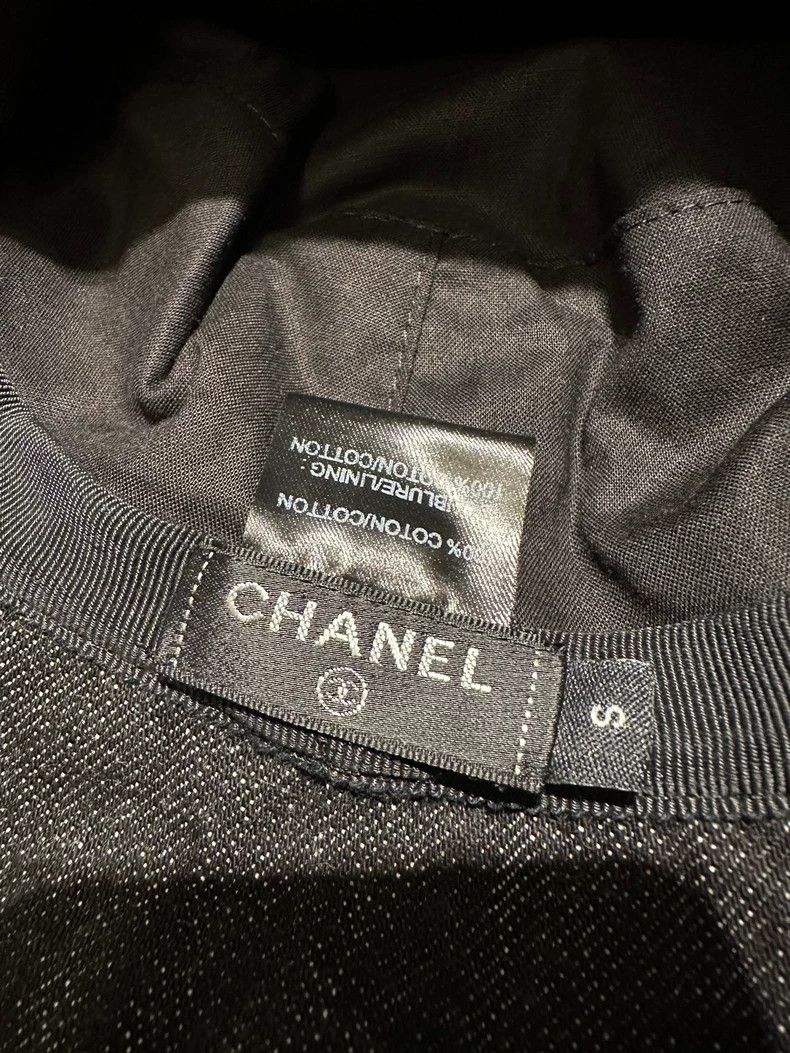 Chanel Chanel Black Denim Fisherman Hat with Logo- DMC Size ONE SIZE - 4 Thumbnail
