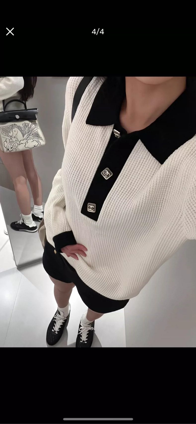 Chanel Chanel Black and White Classic Polo Top- DMC Size US M / EU 48-50 / 2 - 8 Thumbnail